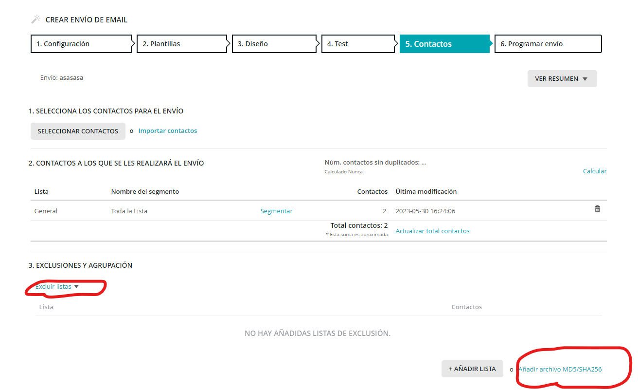 Delete addresses from a campaign using an MD5 list – MDirector Help Center